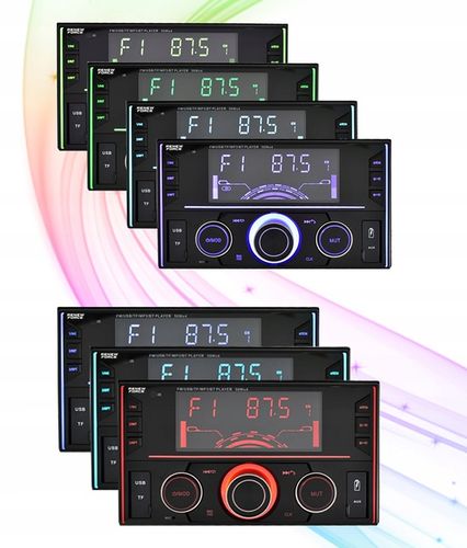 Radio Samochodowe Bluetooth 2-DIN USB SD MP3 RDS LCD AUX Pilot RGB Mikrofon na Arena.pl
