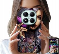 ETUI DO XIAOMI NOTE 14 PRO 5G - ANTI SOCIAL BUTTERFLY RÓŻOWY MOTYL + SZKŁO