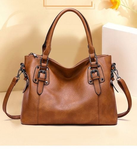 TOREBKA WOREK NA RAMIĘ brąz czarna SHOPPER DO RĘKI pasek jakość na Arena.pl