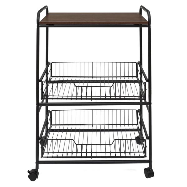 Wózek barek Dolie czarny/ orzech zdjęcie 4