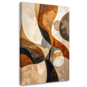 Obraz na płótnie, Abstrakcja geometryczna w beżowo czarnych