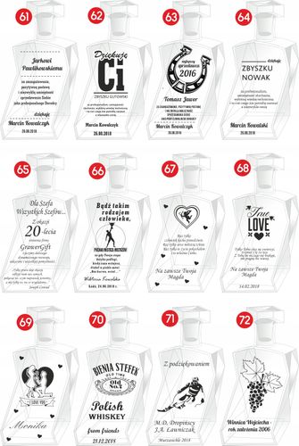 KARAFKA podziękowania ŚLUB Wesele Urodziny 30 50 na Arena.pl