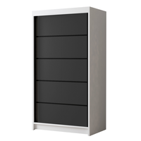 Szafa przesuwna LIVIO IV 100-pojemna garderoba-BIAŁY/CZARNY