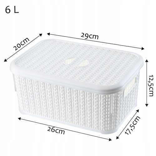 KOSZYK POJEMNIK PUDEŁKO Z POKRYWKĄ KOSZ 6L KOLORY na Arena.pl