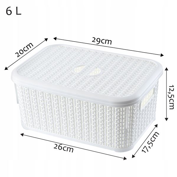 KOSZYK POJEMNIK PUDEŁKO Z POKRYWKĄ KOSZ 6L KOLORY zdjęcie 7