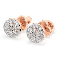 kolczyki z różowego złota 585 z diamentem (brylantem) 0,3 ct lab