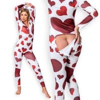 PIŻAMA DAMSKA Rozpinana z Klapką SERDUSZKA 208 r.M