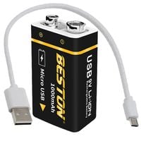 1x akumulatorek bateria 9V 1000 mah z microUSB 6LR61 6F2 + kabel R9