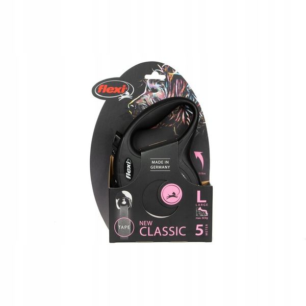 Flexi New Classic L taśma 5m CZARNA do 50kg zdjęcie 3