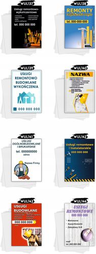 Ulotki A5 reklamowe firmowe 1000 szt dużo wzorów USŁUGI OGÓLNOBUDOWLANE na Arena.pl