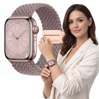 Pasek do Apple Watch 42mm 44mm 45mm 49mm opaska pleciony róż bransoleta