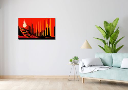 Obraz 90x50cm Miejski Krwisty Ogień na Arena.pl
