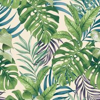 TAPETA DŻUNGLA DUŻE LIŚCIE MONSTERA PAPROĆ PAPIEROWA