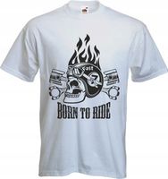 Koszulka z nadrukiem BORN TO RIDE dla motocyklisty