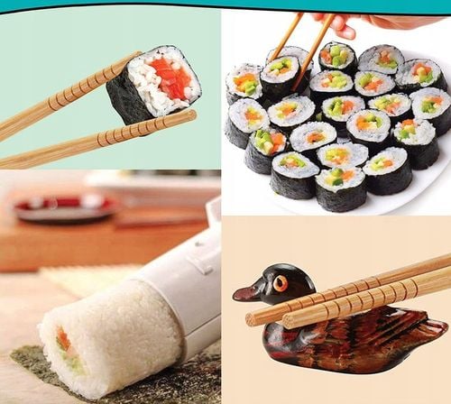 30SZT ZESTAW MASZYNKA DO ROBIENIA SUSHI Z ROLKA MATA PRASKA NÓŻ DO na Arena.pl