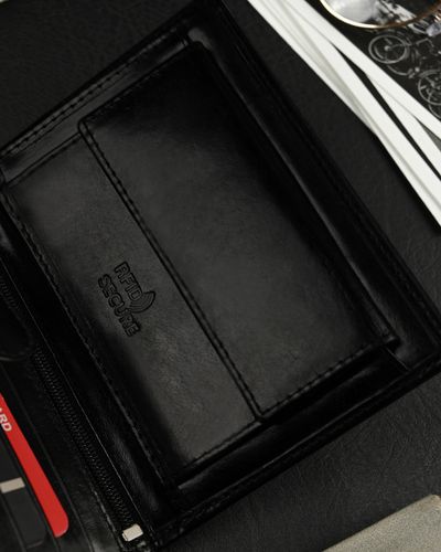 pojemny, pionowy portfel męski z połyskującej skóry naturalnej - ronaldo na Arena.pl