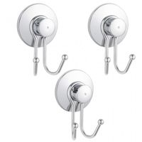 Komplet haczyków łazienkowych na ręcznik uchwyt srebrny chrom 3 szt - Yoka