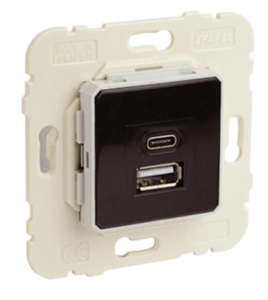 Efapel Logus90 gniazdo podwójne usb typ A, C 21381 zdjęcie 1