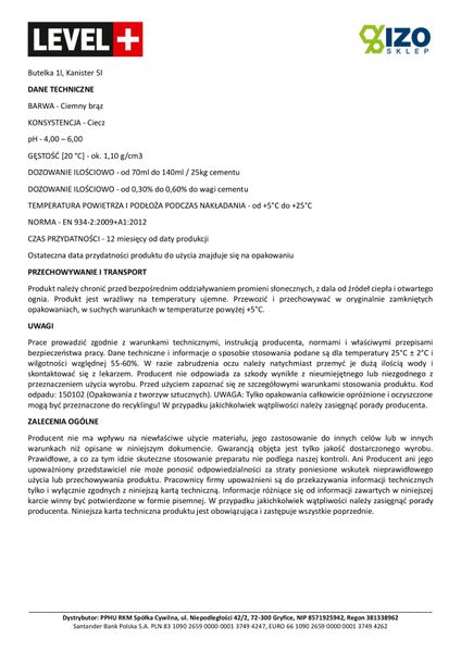 Plastyfikator do Jastrychów 5L do Betonu Level+39 zdjęcie 4