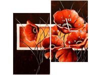 60X60CM ZEGAR MOC MAKÓW OBRAZ DREWNO ŚCIAN KWADRAT