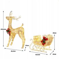 Świąteczne dekoracje LED Renifer z saniami