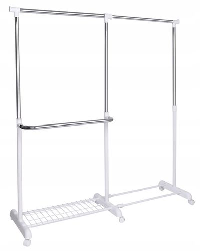 WIESZAK NA UBRANIA BUTY KÓŁKACH STOJĄCY STOJAK SKANDYNAWSKI BIAŁY na Arena.pl