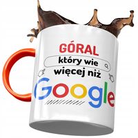Kubek Pomarańczowy Dla Górala Który Wie Więcej Z Nadrukiem Ze Zdjęciem