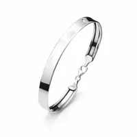 Srebrna bransoletka pr925 błyszcząca sztywna gładka + pudełko prezentowe