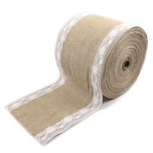 Bieżnik jutowy z koronką 30cm - na metry - model 2