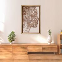 OBRAZ AŻUROWY 45x68 CM RAMA DĘBOWA