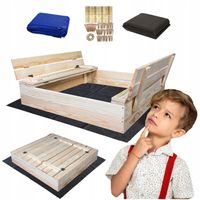 PIASKOWNICA Drewniana Zamykana z Ławkami 100cm