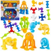 KOLOROWE KLOCKI DLA DZIECI PRZYSSAWKI SILIKONOWE Przyssawka Zwierzęta Kolor