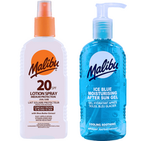 Malibu Wodoodporny Spray SPF20 200ml + Żel Po Opalaniu 200ml