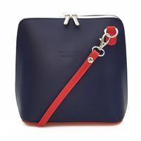 VERA PELLE torebka skórzana damska listonoszka stożek V024 tommy granatowa