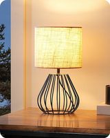 EDISHINE Lampa nocna stołowa do salonu z żarówką E14 w stylu vintage 30 cm