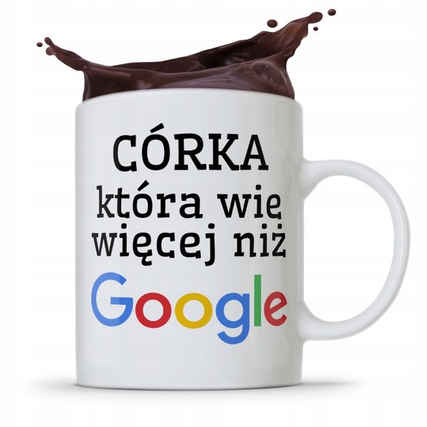 Kubek Dla Córki Która Wie Więcej Niż Google Z Nadrukiem Ze Zdjęciem zdjęcie 1