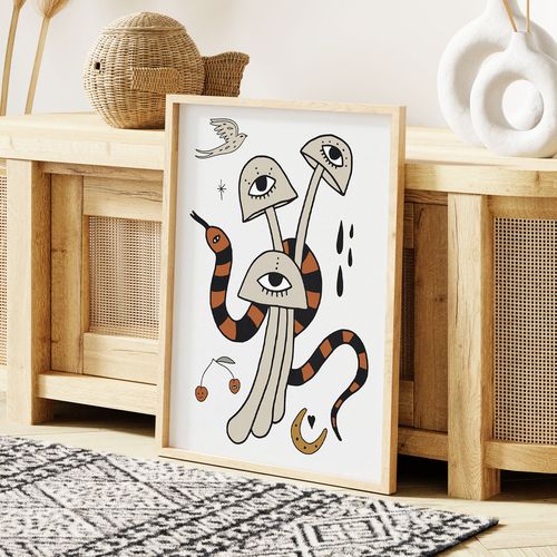 Plakat ilustracja grzyby grzybki 30x40 cm na Arena.pl