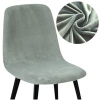 Pokrowiec na krzesło skandynawskie szare welur premium plusz elastyczny