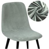 Pokrowiec na krzesło skandynawskie szare welur premium plusz elastyczny