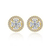 kolczyki ze stali szlachetnej pozłacane 14k złotem, z cyrkoniami kst3301