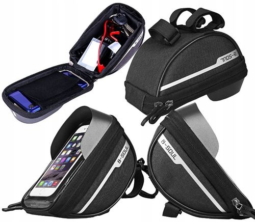 Sakwa wodoodporna torba uchwyt na telefon rowerowa  C1_3C_Czarny na Arena.pl