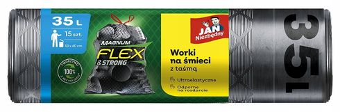 jan niezbędny worki ld magnum flex taśma 35l 15szt. - 1 op. na Arena.pl