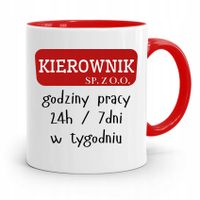 Kubek Czerwony Dla Kierownika Kierownik Sp.z O.o Z Nadrukiem Ze Zdjęciem
