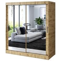 Szafa Przesuwna 180cm KARL Artisan Garderoba 2 wnętrza