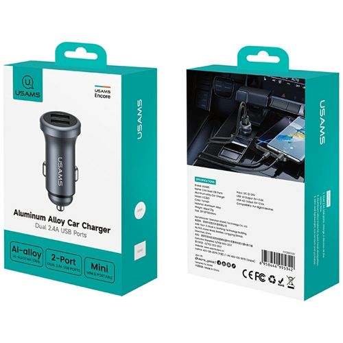 ładowarka samochodowa usams cc320        aluminium 2.4a 2xusb-a na Arena.pl