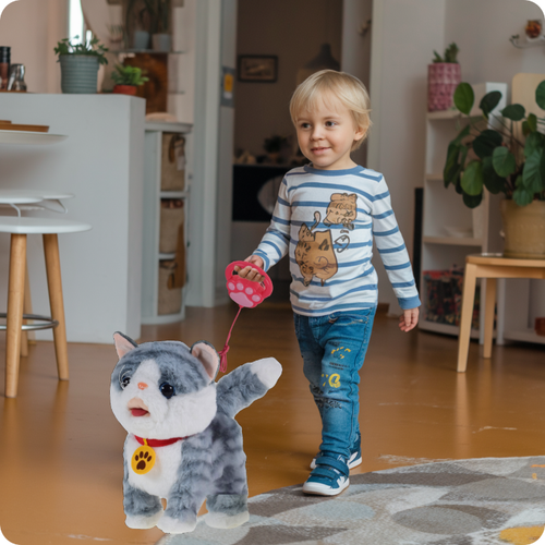 INTERAKTYWNY KOT KOTEK NA SMYCZY ZABAWKA MIAUCZY CHODZI GRA NA PREZENT na Arena.pl