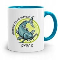 Kubek Błękitny Wędkarza Rybaka Łowienie To Moja Z Nadrukiem Ze Zdjęciem