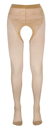 cottelli legwear rajstopy bez krocza beżowe z czarnym szwem 3 na Arena.pl