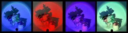 LAMPKA PROJEKTOR LED ZACHÓD SŁOŃCA 16 KOLORÓW LAMPA NOC PREZENT WALENTYNKI na Arena.pl