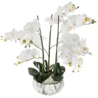 Sztuczna orchidea z marmurową doniczką 65 cm